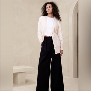 Banana Republic 100% Cashmere V Neck Grandpa Oversized Cardigan Sweater Medium